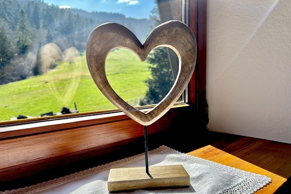 Lavendel - Wohnzimmer , Ausblick ins Grne  